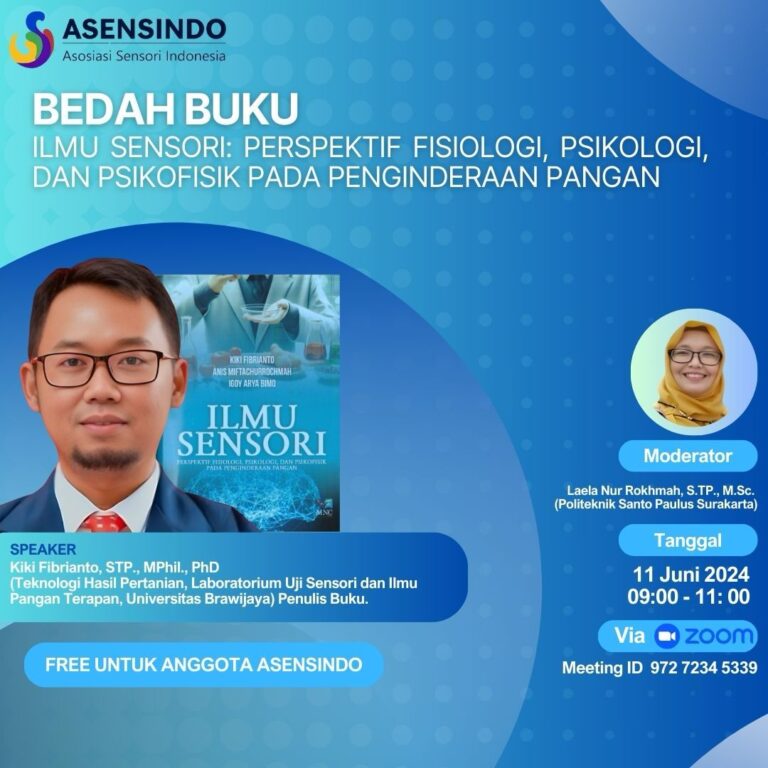 Bedah Buku Evaluasi Sensori: Perspektif Fisiologi, Psikologi dan Psikofisik pada Pengindraan pangan